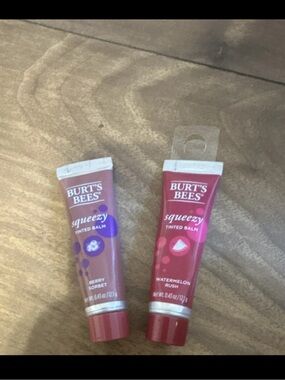 Burt's Bees Tinted Squeezy Balms - Berry Sorbet & Watermelon Rush (pink tones)